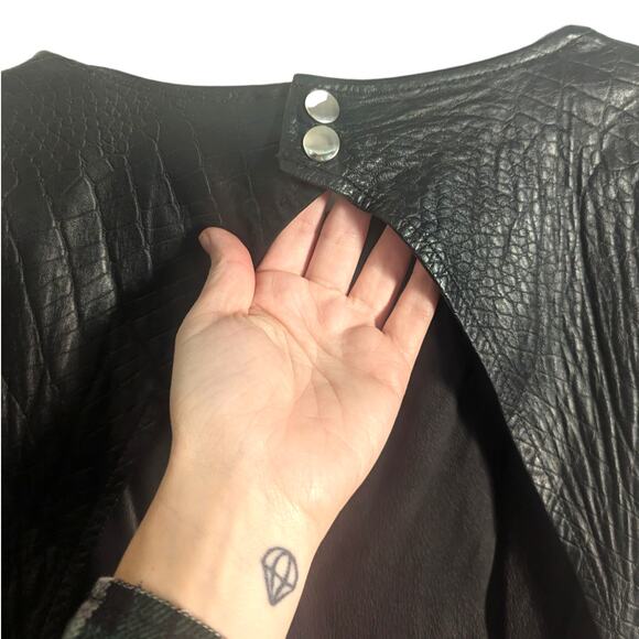 Chamois Shack Vintage Black Genuine Leather & Suede Open Back Dress, Size Small - Picture 5 of 6